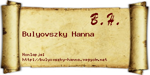 Bulyovszky Hanna névjegykártya